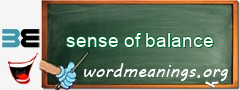 WordMeaning blackboard for sense of balance